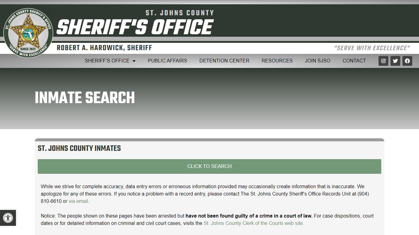 Inmate Search - St. Johns County Sheriff's Office